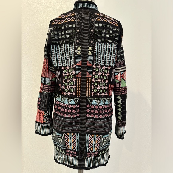 Biya Black Kane Embroidered Knit Cardigan Sweater - Picture 4 of 4